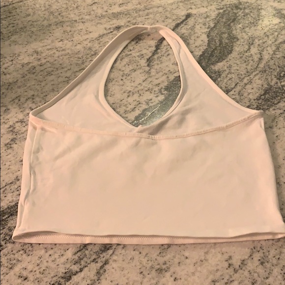 *Express* White Cropped Halter Top - S - Picture 2 of 3
